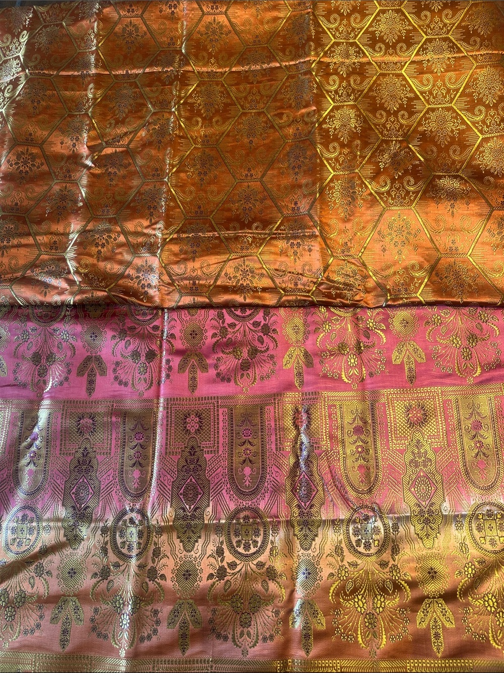 Silk brocade bollywood saree